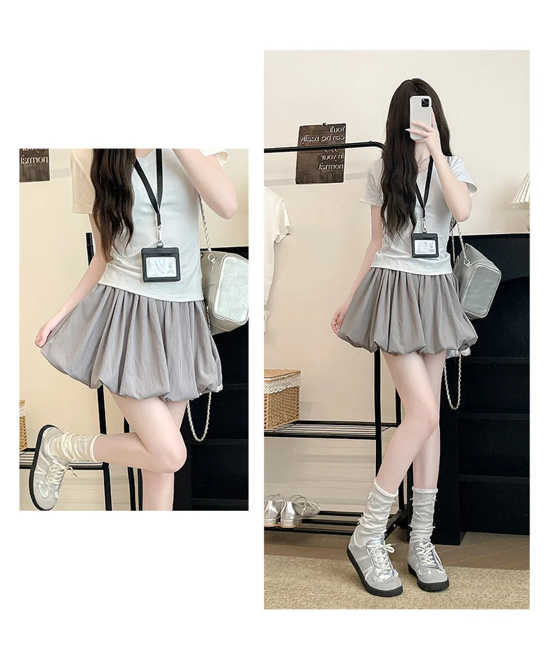 Puff Hem Mini Skort