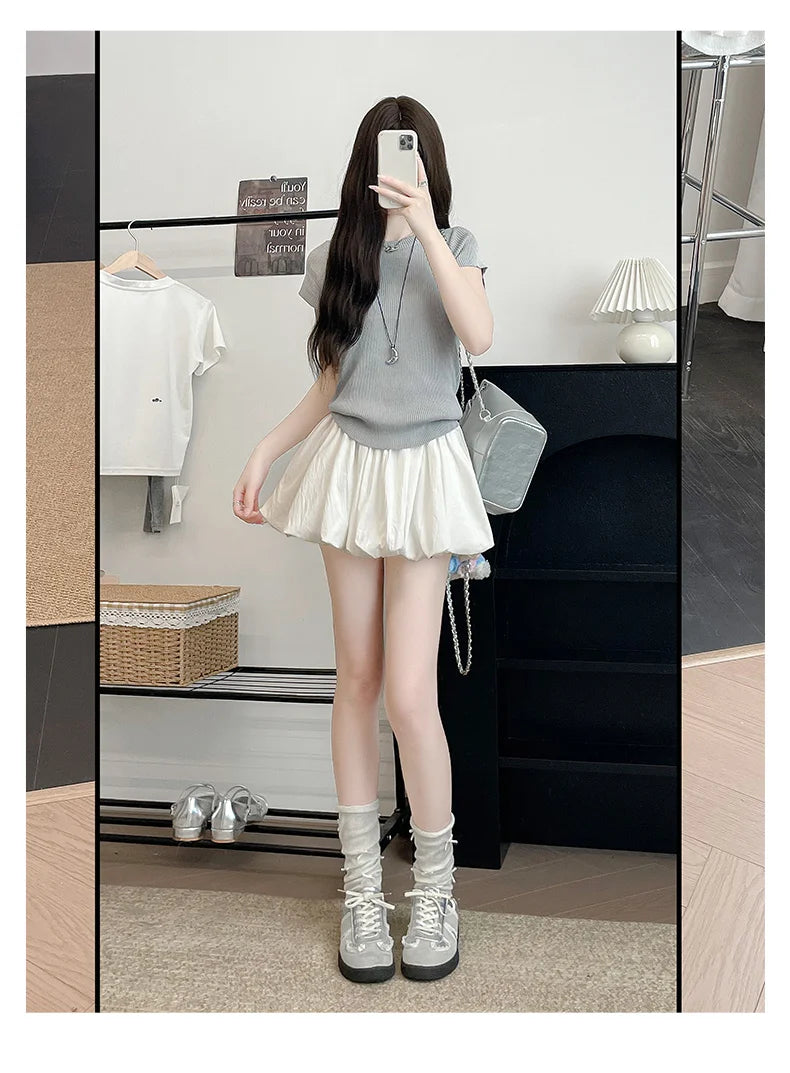 Puff Hem Mini Skort
